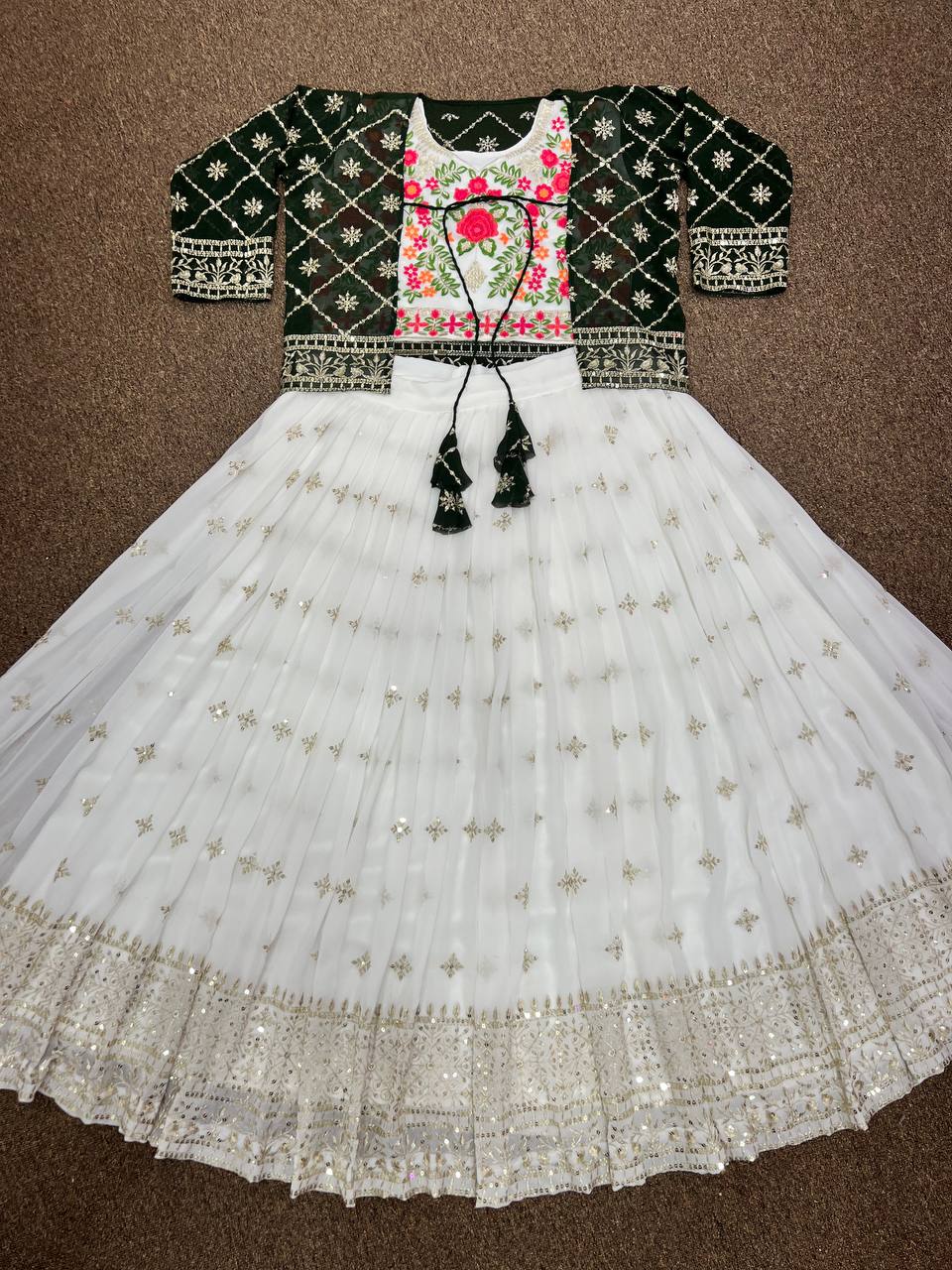 White Lehenga Choli In Heavy Fox Georgette With 5 MM Sequence Embroidery Work