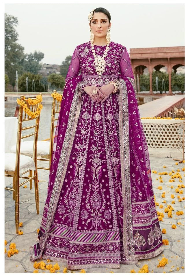 Wine Salwar Suit In Nylon Mono Net With Sequence Embroidery Work