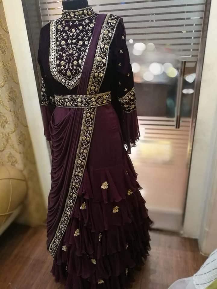 Wine Lehenga Choli In Rangoli Silk With Sequence Work