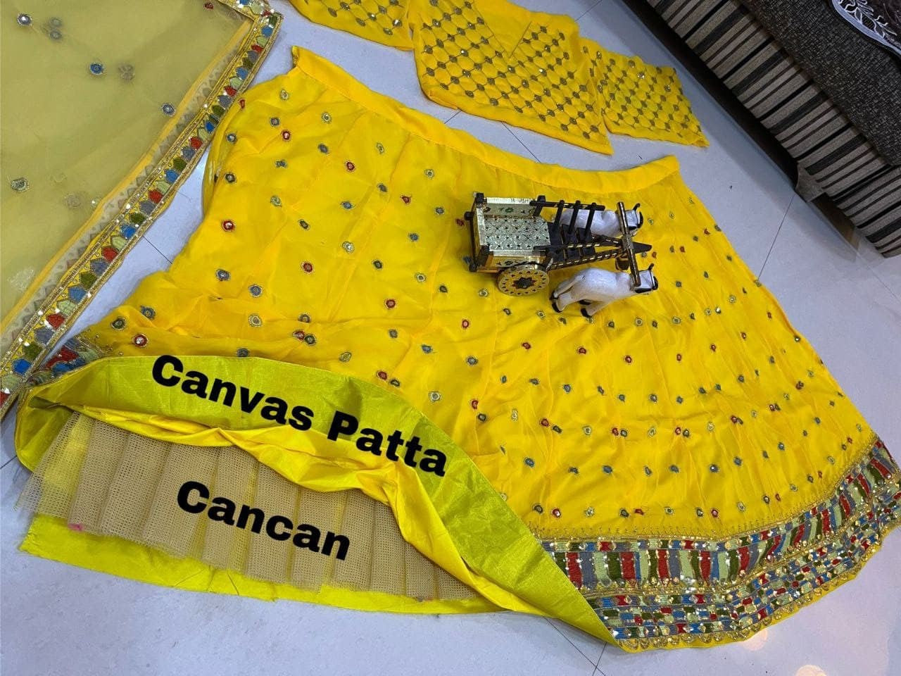 Yellow Lehenga Choli In Georgette Silk With Sequence Embroidery Work