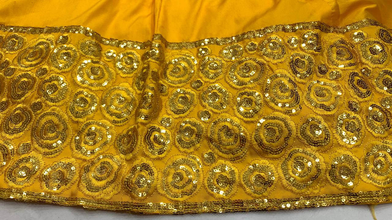 Yellow Lehenga Choli In Heavy Satin Taffeta Silk With Sequence Embroidery Work