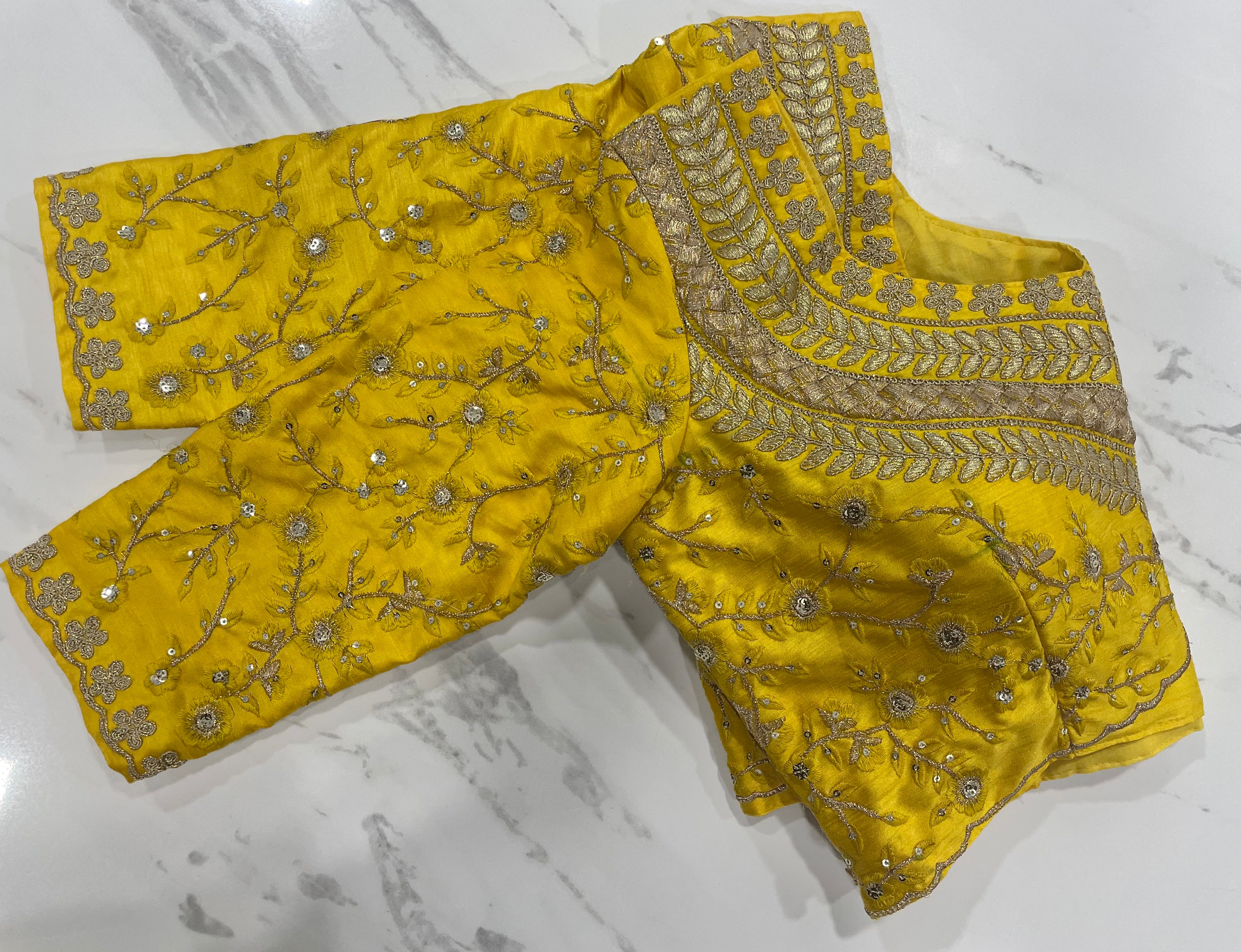Yellow Lehenga Choli In Benglori Silk With Cording Dori Work