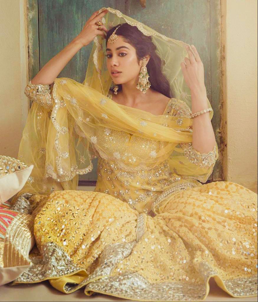 Yellow Sharara Suit In Nylon Mono Net With Embroidery Work