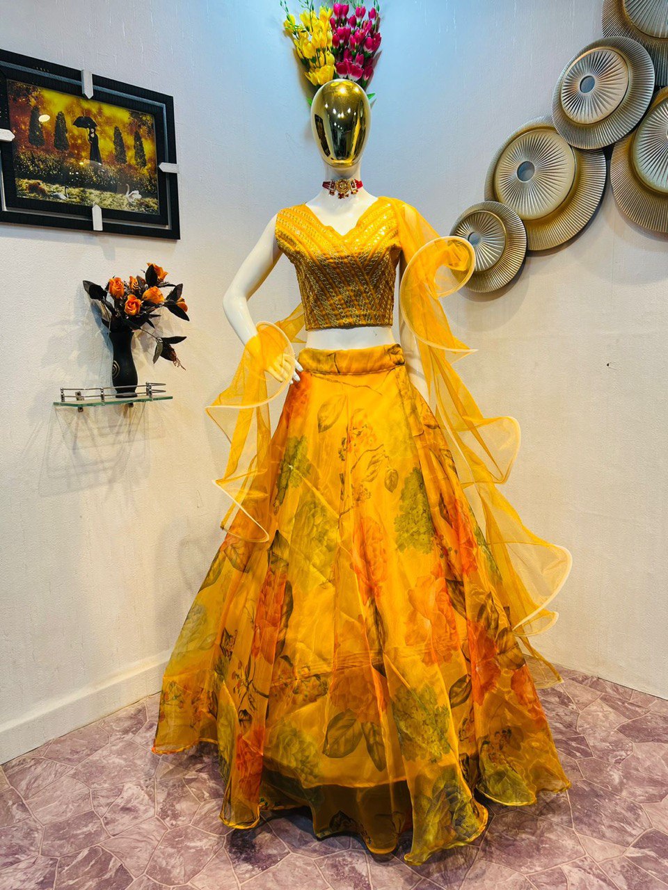 Sianni Yellow ORGANZA LEHENGA SET - Buy Designer Ethnic Wear for Women  Online in India - Idaho Clothing