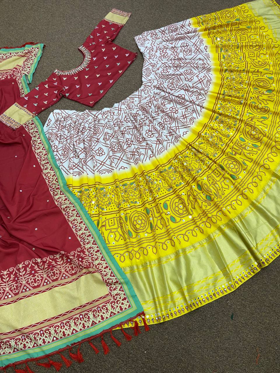 Yellow Lehenga Choli In Soft Butter Silk With Digital Print