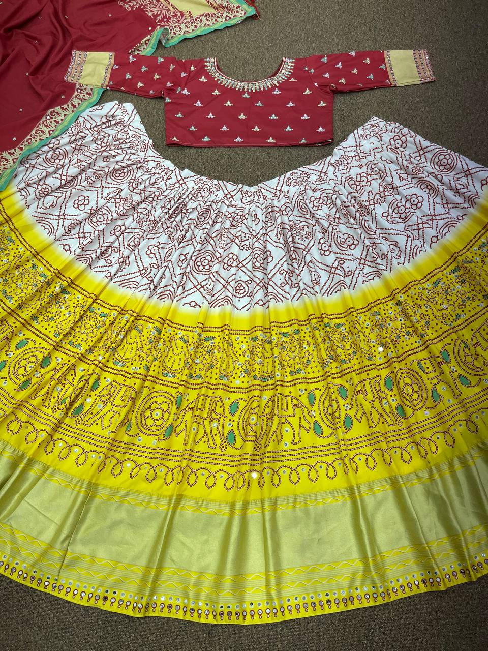 Yellow Lehenga Choli In Soft Butter Silk With Digital Print