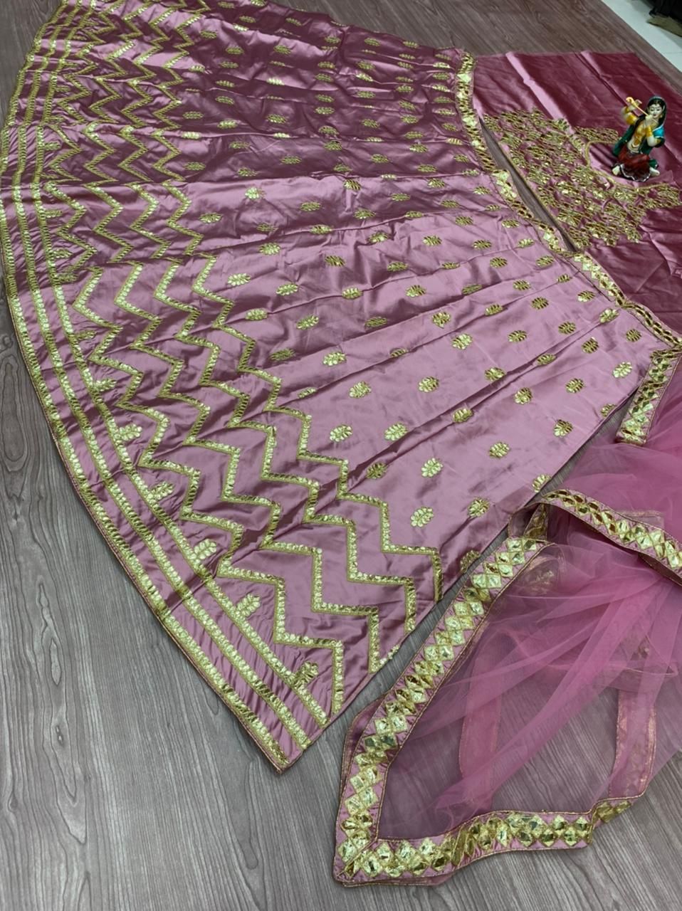 Purple Lehenga Choli In Malai Satin Silk With Embroidery Work