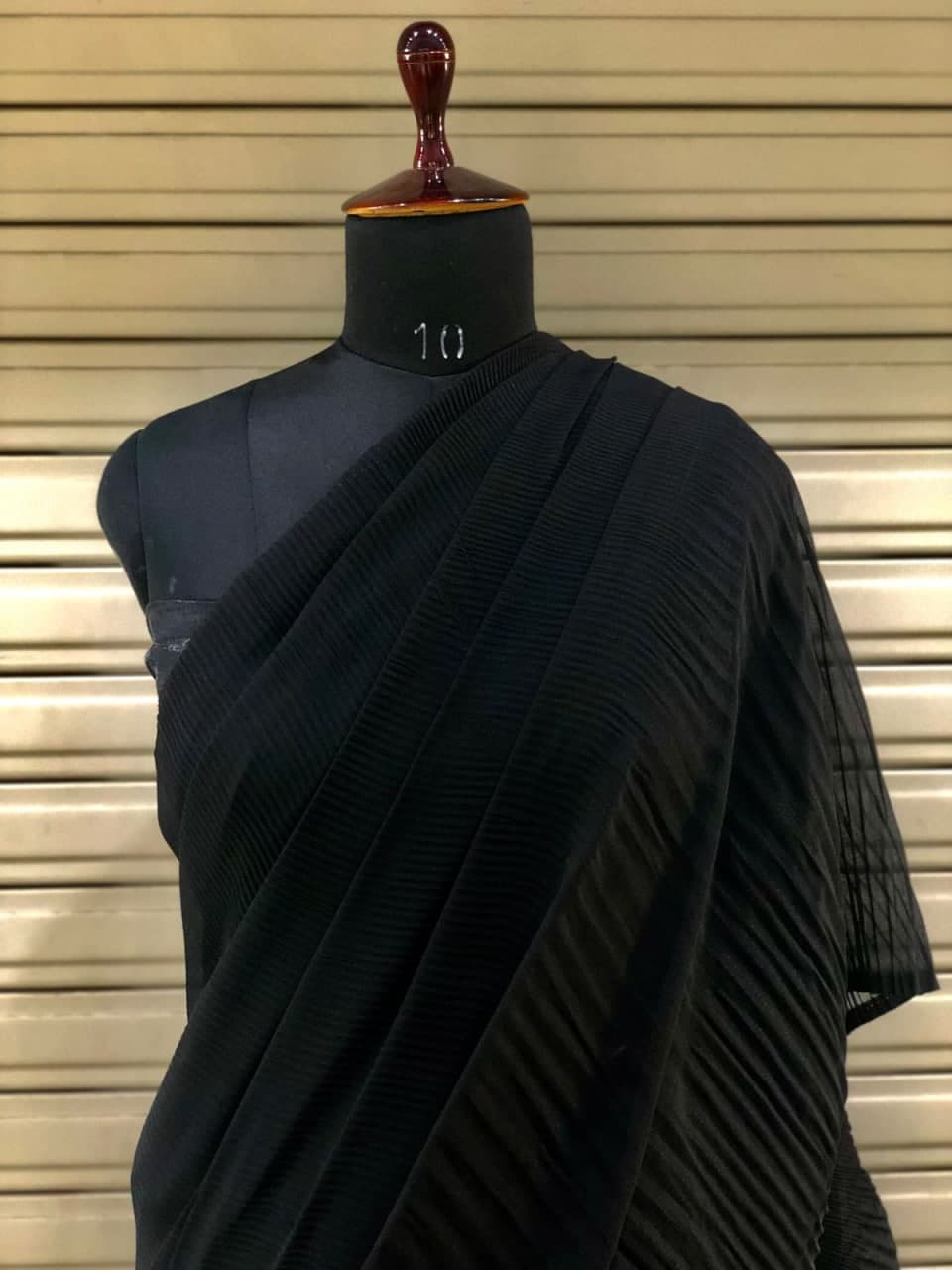 Black Saree In Georgette With Crush Work