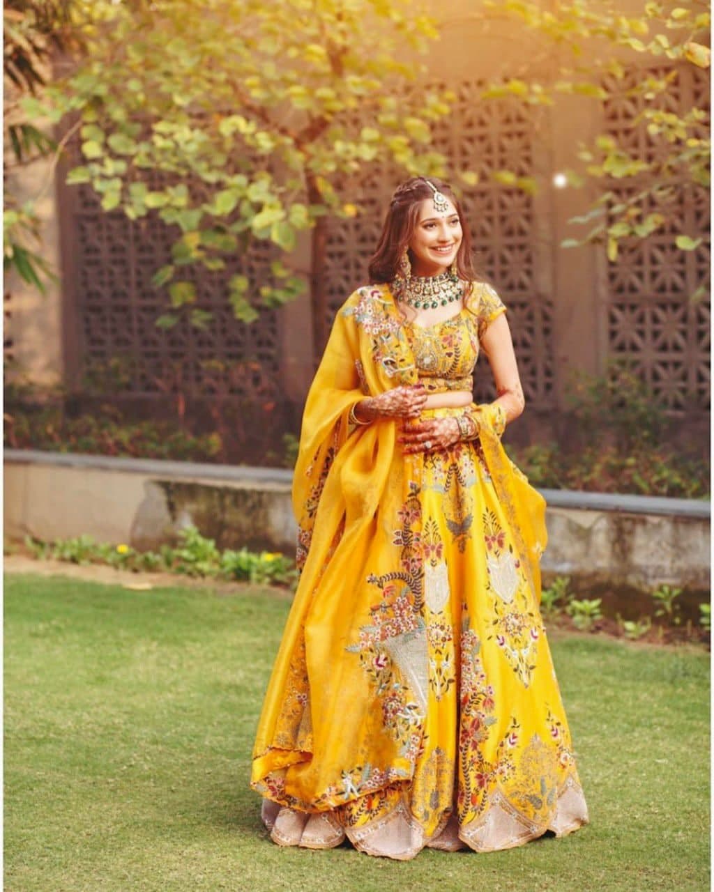 Mustard yellow Lehenga Choli In Raw Micro Silk With 5 MM Sequence Work