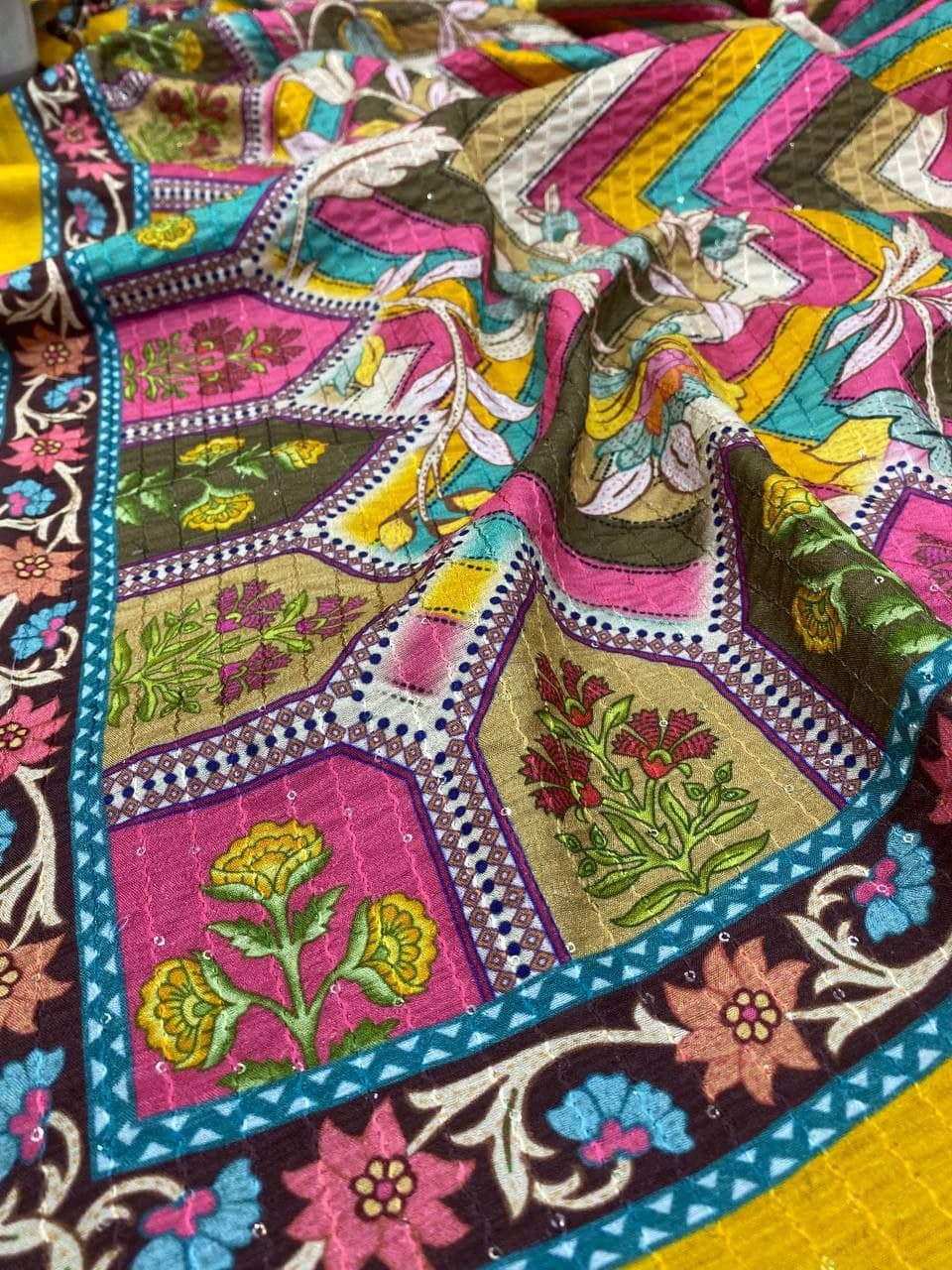 Multi Saree In Vichitra Silk With Digital Print