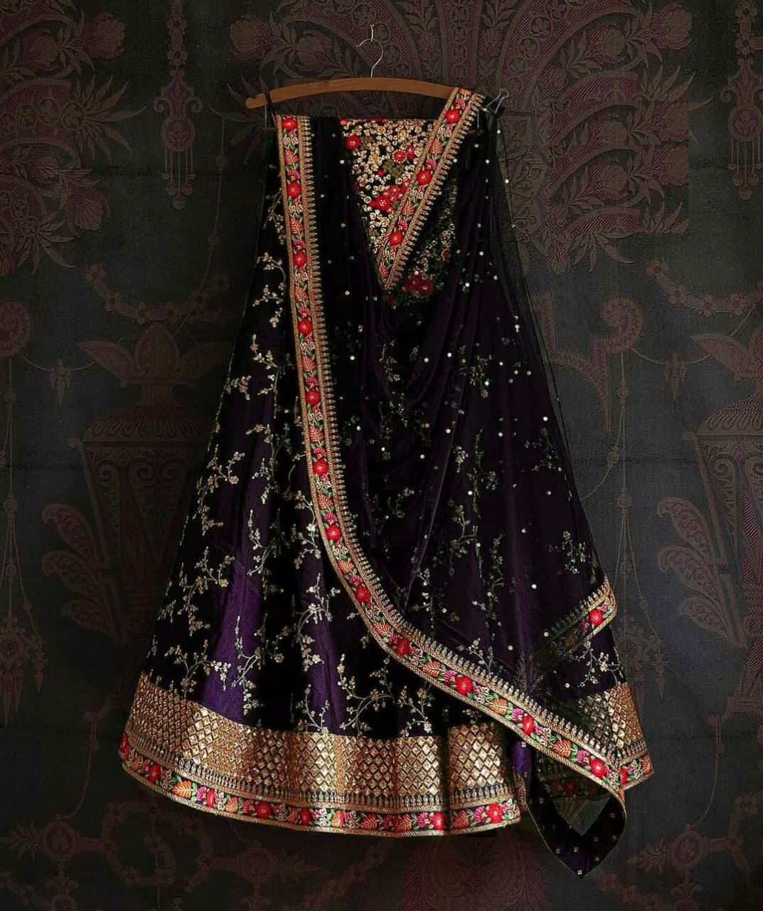 Purple Lehenga In Fox Georgette With Sequence Embroidery Work