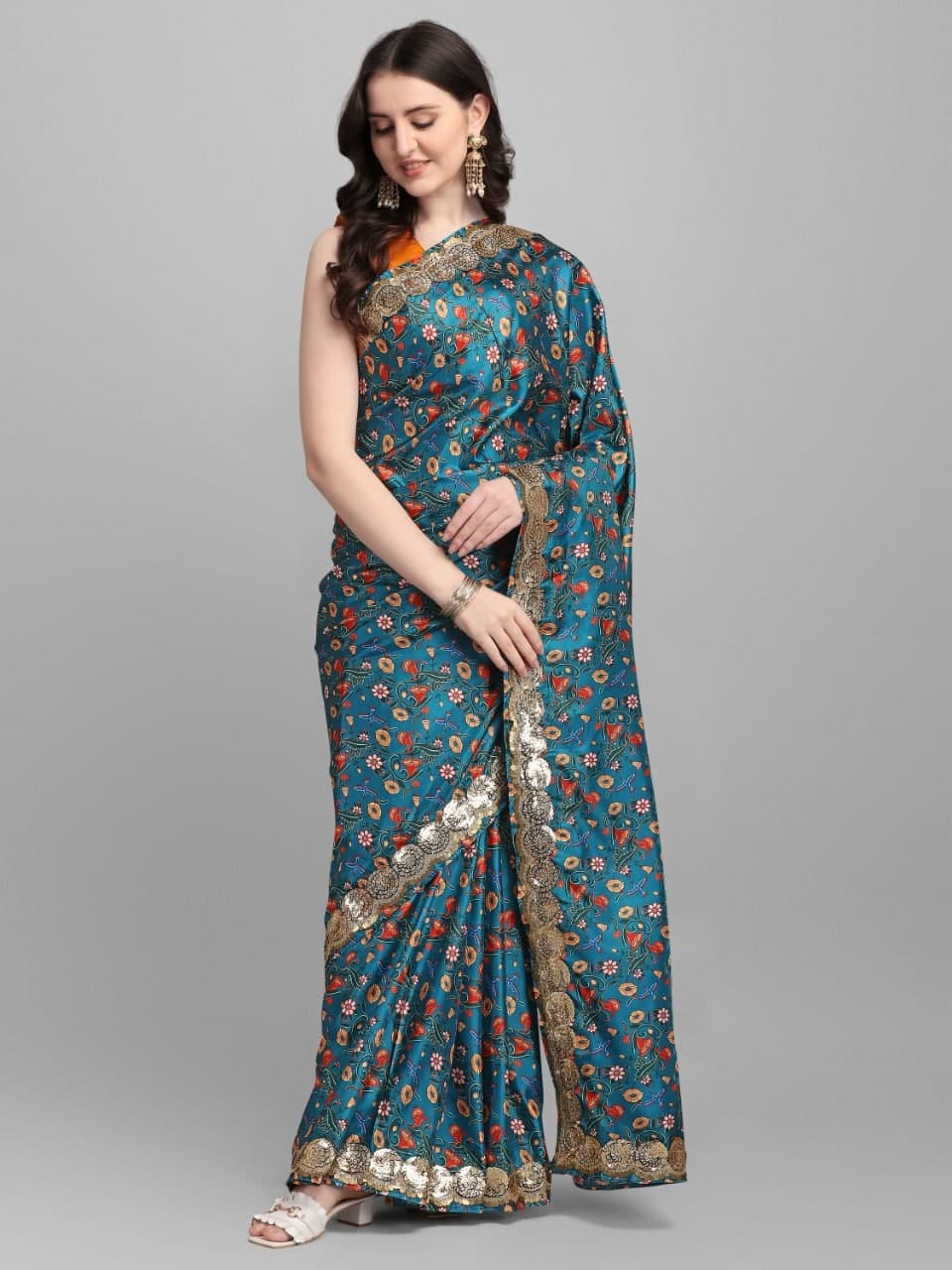 Rama Saree In Silk With Digital Printed