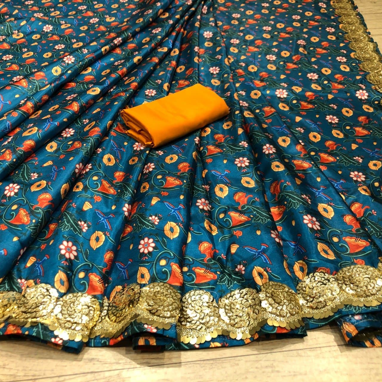 Rama Saree In Silk With Digital Printed