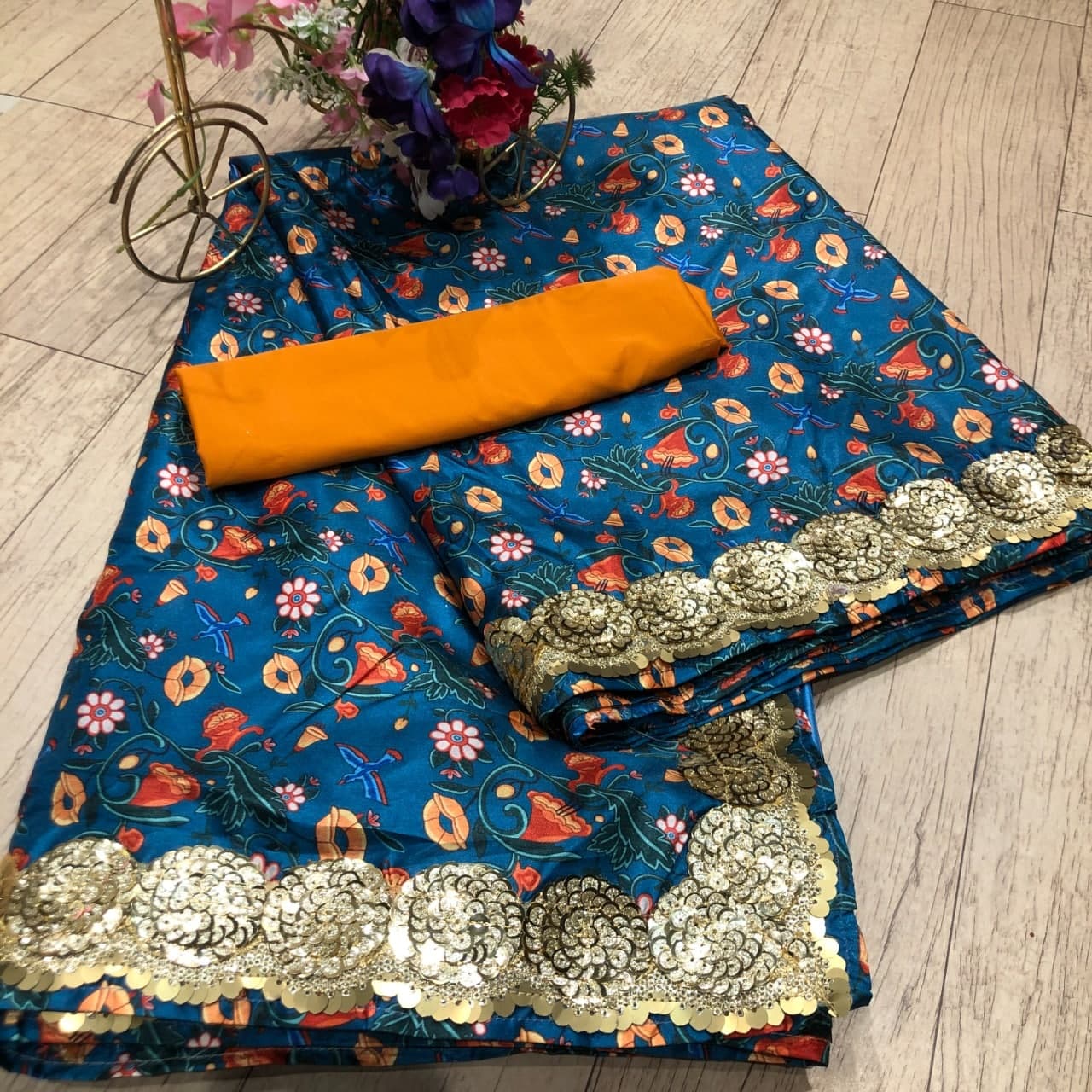 Rama Saree In Silk With Digital Printed