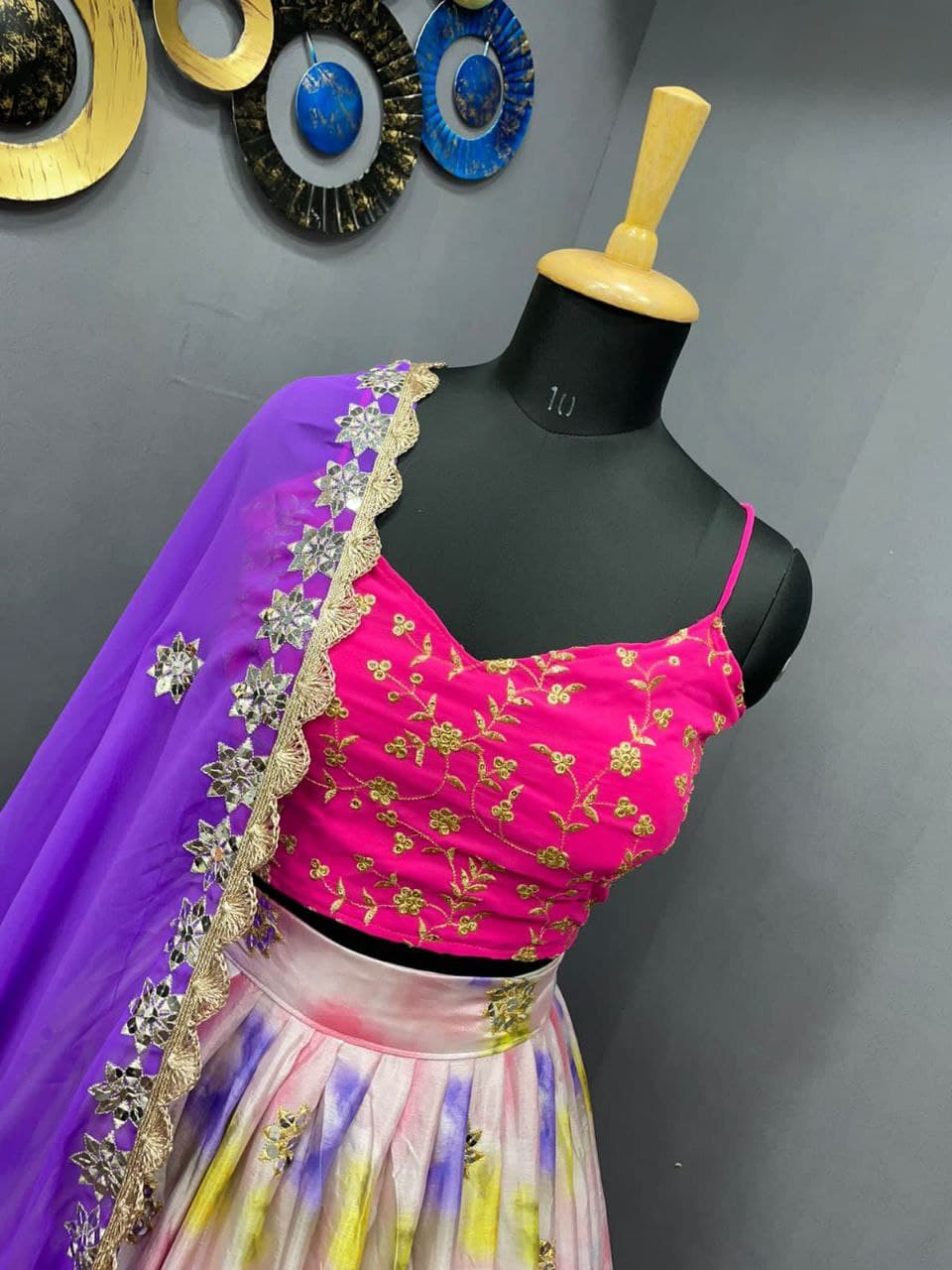 Light Pink Lehenga Choli In Chinon Silk With Embroidery Work