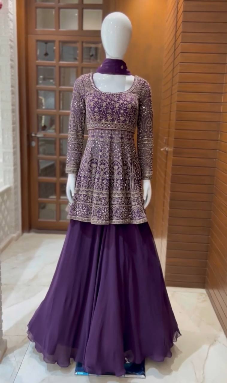 Purple Lehenga Choli In Fox Georgette