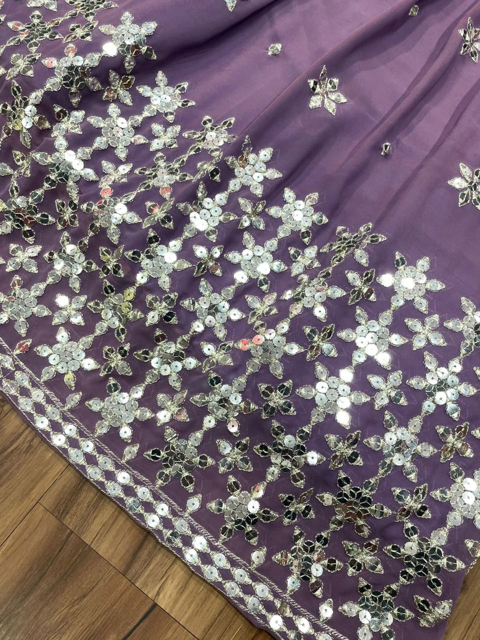 Purple Lehenga Choli In Georgette Silk With Embroidery Work