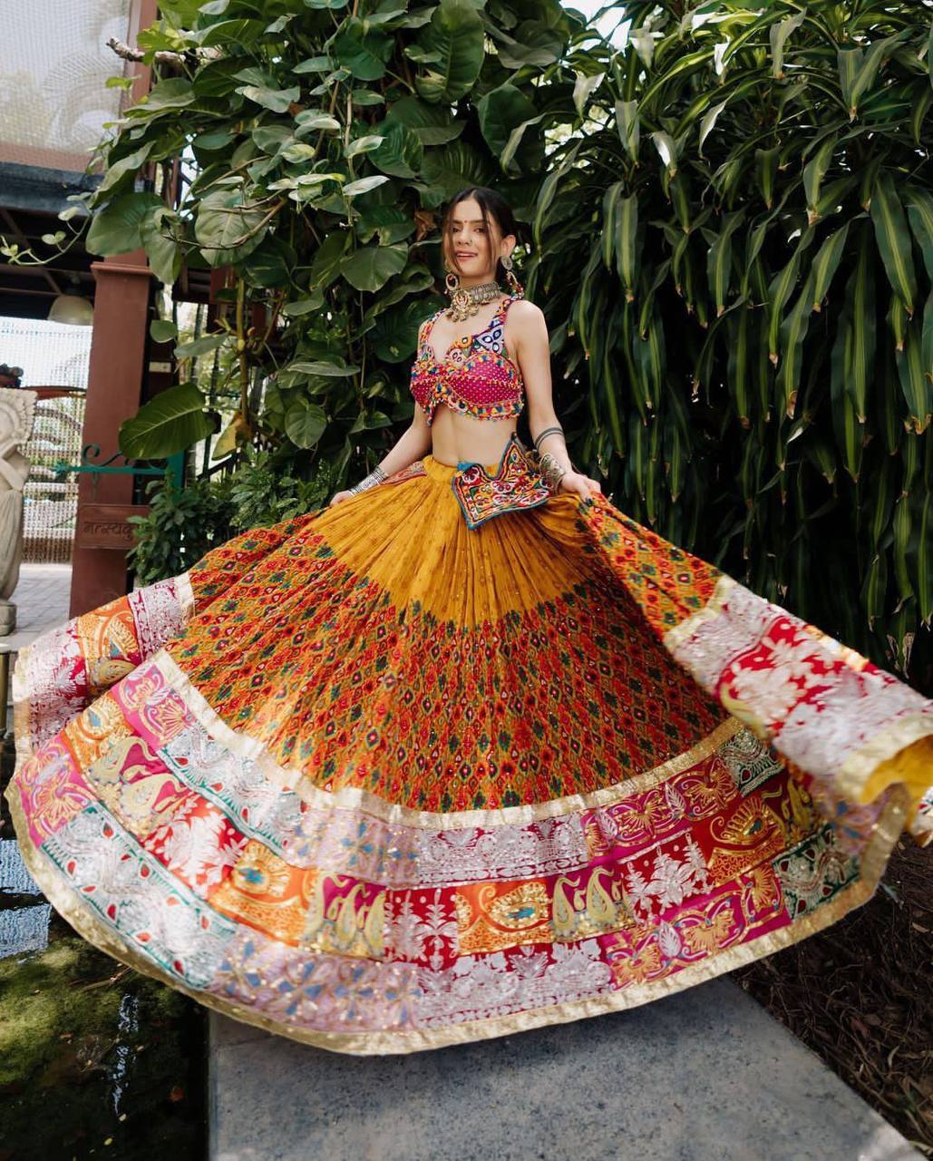 Yellow Lehenga Choli In Butter Silk With Digital Print