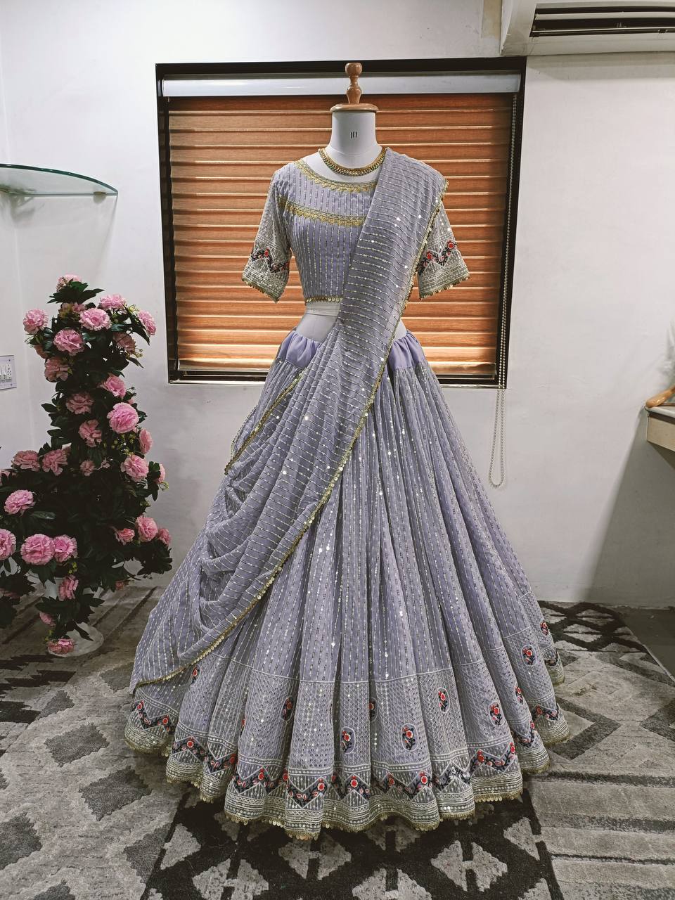 Light Purple Lehenga Choli In Fox Georgette With Sequence Work