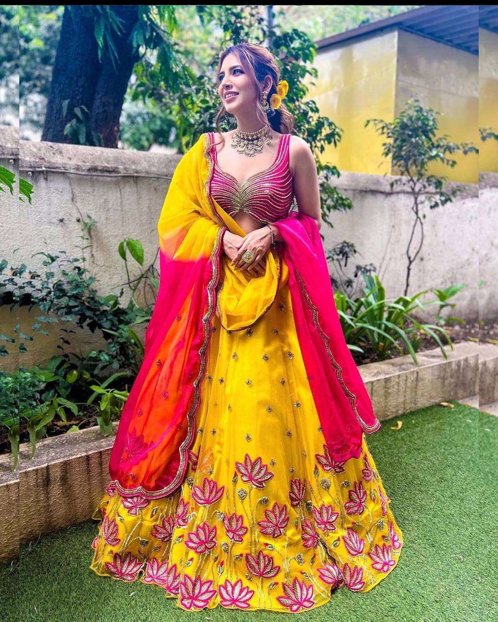 Yellow Lehenga Choli In Fox Georgette With Embroidery Work