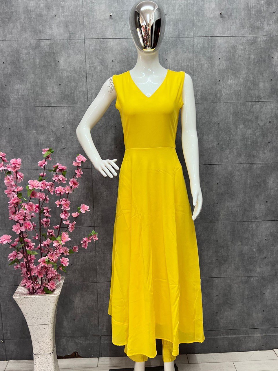 Buy Mango Yellow Anarkali Set With Floral Organza Dupatta by Designer  ANASTAY CLOTHING for Women online at Kaarimarket.com